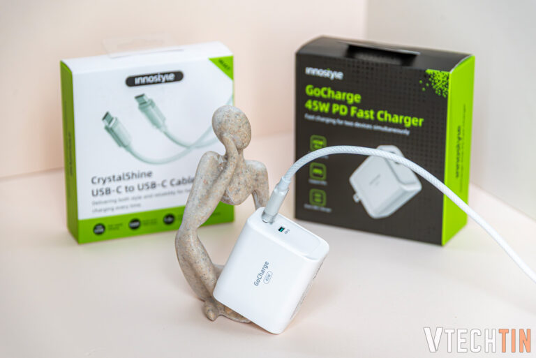 Đánh giá Innostyle 45W GoChargeDual và Innostyle USB-C to USB-C CryStalShine – combo rất sang xịn của Innostyle