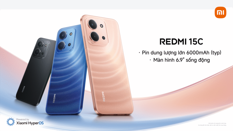 Xiaomi ra mắt REDMI 15C – smartphone phổ thông mới với pin khủng 6.000mAh, màn hình lớn 6,9 inch, giá chỉ từ 3,69 triệu đồng