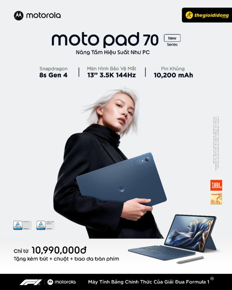 Motorola ra mắt thế hệ máy tính bảng Moto Pad 60 | Pad 70 Series đầu tiên tại Việt Nam: Nâng tầm hiệu suất như PC